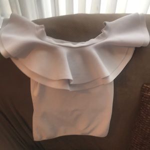 Ruffled off the shoulder top